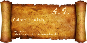Auber Izolda névjegykártya